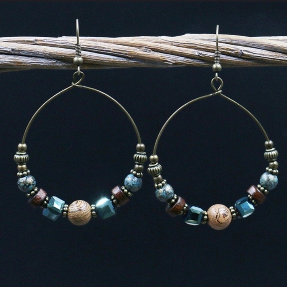 LAST ONE! Boho Hippie Bohemian Earrings - Picture 2 of 3